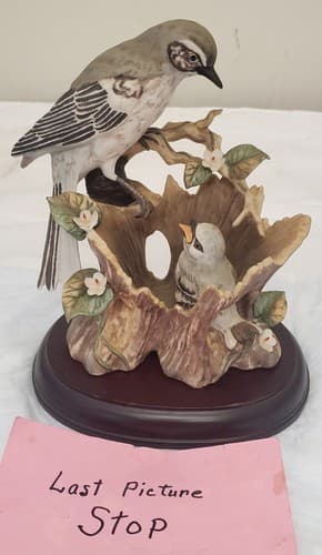Homco 1994 Mockingbird Figurine by Tamiki Mizuno Mother & Baby Birds Masterpiece - Thumbnail 9