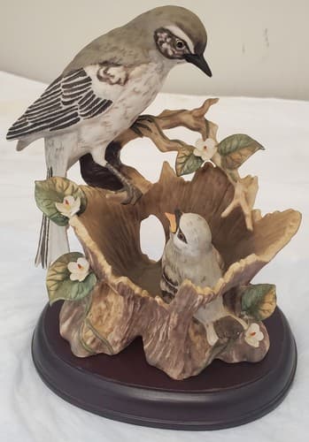 Homco 1994 Mockingbird Figurine by Tamiki Mizuno Mother & Baby Birds Masterpiece - Thumbnail 8