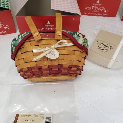 Longaberger Holiday Basket Set 2003–2006 Melody Gumdrop Tinsel Berry w/ Boxes - Thumbnail 5