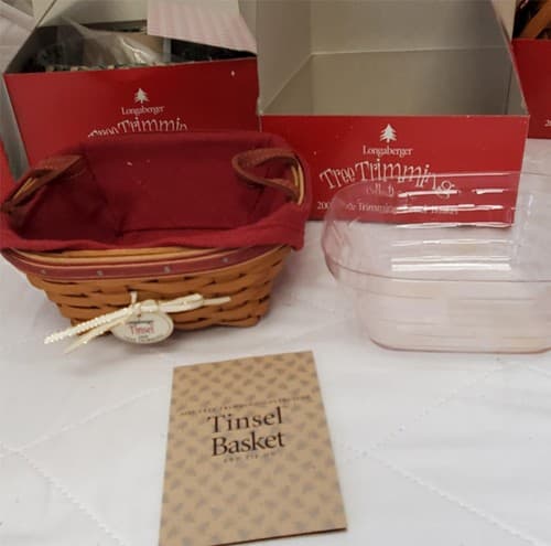 Longaberger Holiday Basket Set 2003–2006 Melody Gumdrop Tinsel Berry w/ Boxes - Thumbnail 6