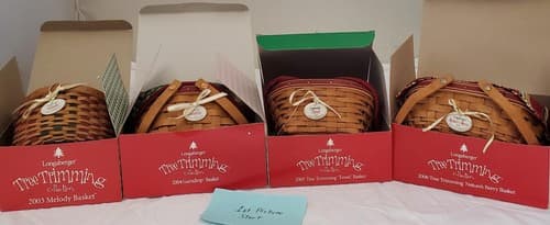 Longaberger Holiday Basket Set 2003–2006 Melody Gumdrop Tinsel Berry w/ Boxes - Image 1