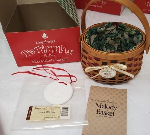 Longaberger Holiday Basket Set 2003–2006 Melody Gumdrop Tinsel Berry w/ Boxes - Thumbnail 18