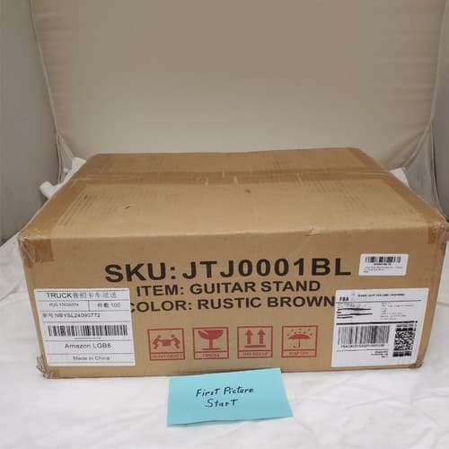 4-Tier Guitar Stand with Shelf for Acoustic, Electric, Bass Guitar - Rustic Brow - Thumbnail 3