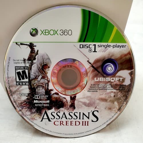 Assassin's Creed III Single player Disc Microsoft Xbox 360 Game Disc Only - Image 1
