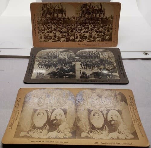 1901 President McKinley, Funeral Procession Cleveland White House Stereoview - Image 1