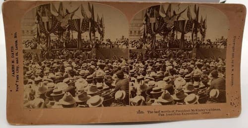 1901 President McKinley, Funeral Procession Cleveland White House Stereoview - Thumbnail 4