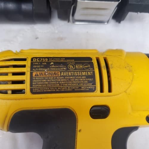 Dewalt 18V DC759 Cordless Drill Impact Driver Kit With Case LOT-516 - Thumbnail 16