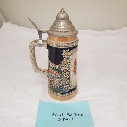 Germany Original Gerzit Gerz #9 Beer Stein with Lid - Image 1