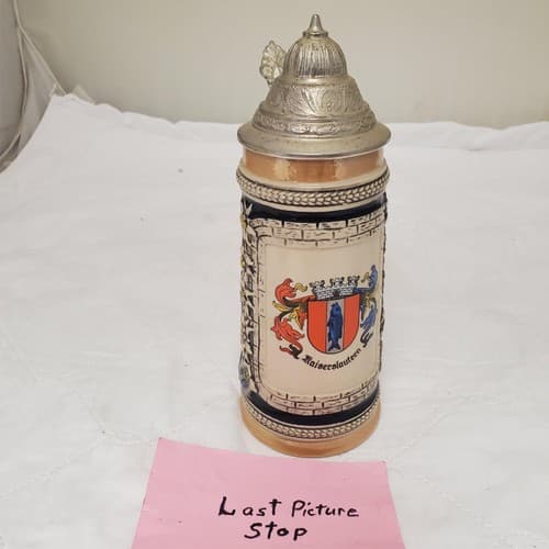 Germany Original Gerzit Gerz #9 Beer Stein with Lid - Thumbnail 7