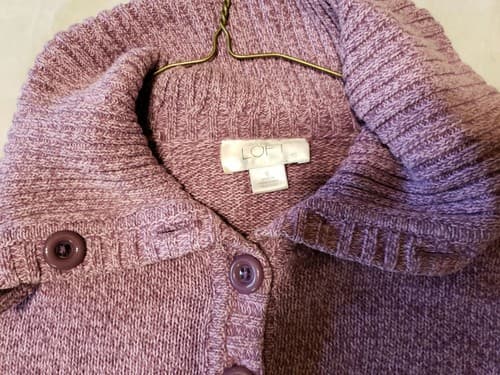 Ann Taylor LOFT Womens buttons collar Long Sleeve Sweater Wool Alpaca Size Small - Thumbnail 2