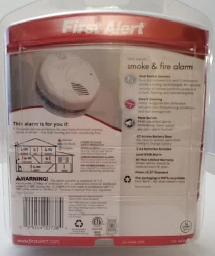 First Alert Dual-Sensor Smoke and Fire Alarm Battery Powered Frustrat - Thumbnail 3