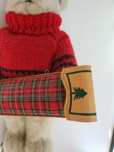 Vintage Out of the Woods Originals Collectible Christmas Teddy Bear - Thumbnail 3