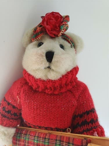 Vintage Out of the Woods Originals Collectible Christmas Teddy Bear - Thumbnail 2