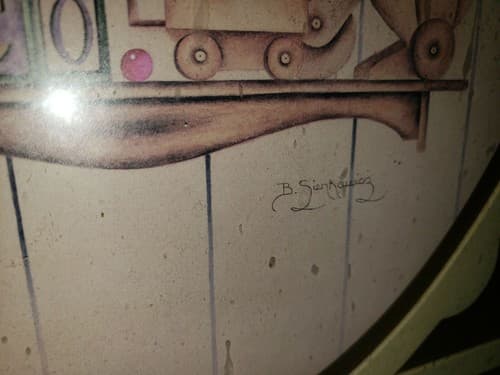 Vintage Original Gilt Framed Signed Watercolor Painting B. Sienkiewicz - Thumbnail 2