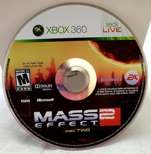 Mass Effect 2 Microsoft Xbox 360 Video Game DISC ONLY - Image 1