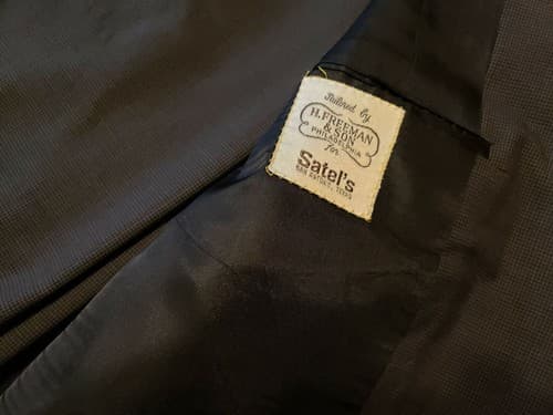 Vintage H Freeman & Son Philadelphia Satels San Antonio Black Checked Sport Coat - Thumbnail 2