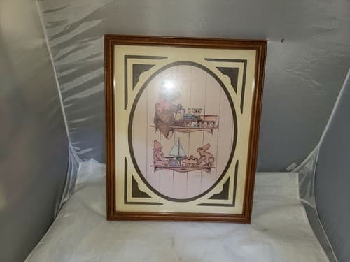 Vintage Original Gilt Framed Signed Watercolor Painting B. Sienkiewicz - Image 1