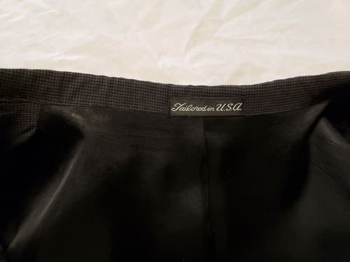 Vintage H Freeman & Son Philadelphia Satels San Antonio Black Checked Sport Coat - Thumbnail 3