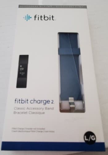 New Fitbit Charge 2 Classic Accessory Band Bracelet Authentic Fitbit Blue Large - Image 1