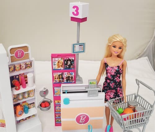 Mattel Barbie Doll Grocery Store Supermarket Playset - Thumbnail 5