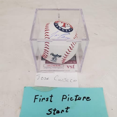 Jose Canseco Autographed Official Major League Baseball with Display Case - Image 1