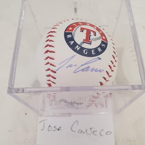 Jose Canseco Autographed Official Major League Baseball with Display Case - Thumbnail 2