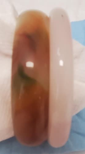 Set of 2 Natural Agate Carnelian & White Moonlight bangle - Thumbnail 7