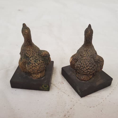 Vintage Pair of Brass Birds Figurine - Thumbnail 4