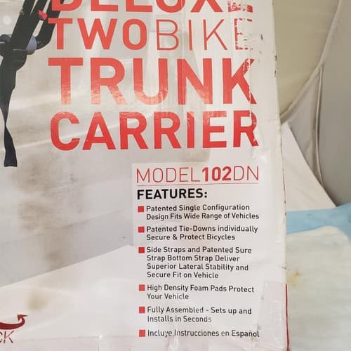 Allen Sports 102DN Deluxe Two Bike Trunk Carrier - Thumbnail 2