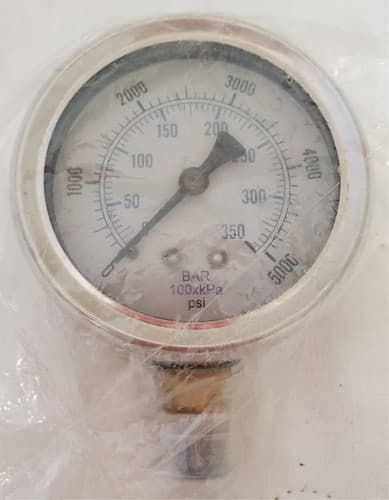 Liquid Filled 5000 PSI Stainless Steel Pressure Gauge - Thumbnail 2