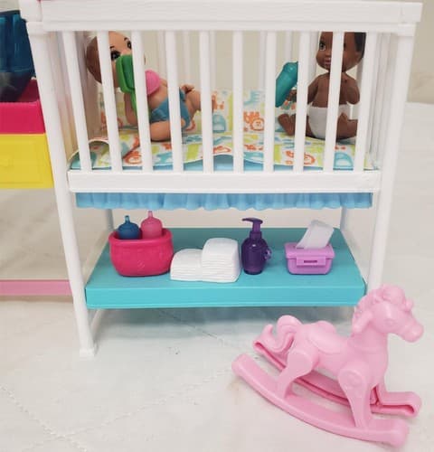 Mattel Nap 'n' Nurture Nursery Barbie Skipper Babysitters Playset - Thumbnail 4