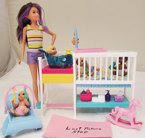 Mattel Nap 'n' Nurture Nursery Barbie Skipper Babysitters Playset - Thumbnail 8