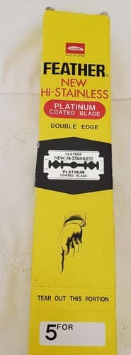Feather Hi-Stainless Platinum Coated Double Edge Razor Blades - Thumbnail 2