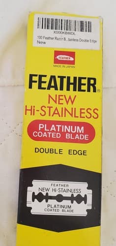 Feather Hi-Stainless Platinum Coated Double Edge Razor Blades - Thumbnail 3