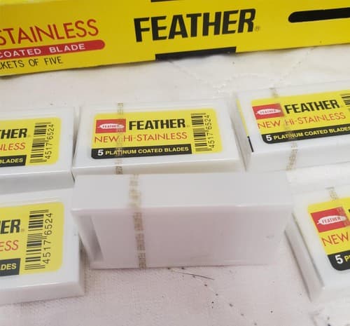 Feather Hi-Stainless Platinum Coated Double Edge Razor Blades - Thumbnail 6