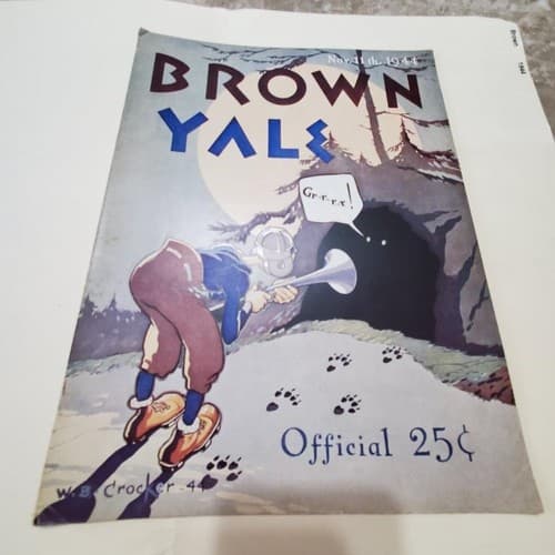 Vintage Used FOOTBALL Brown Yale GAME Official Program November 11, 1944 - Image 1