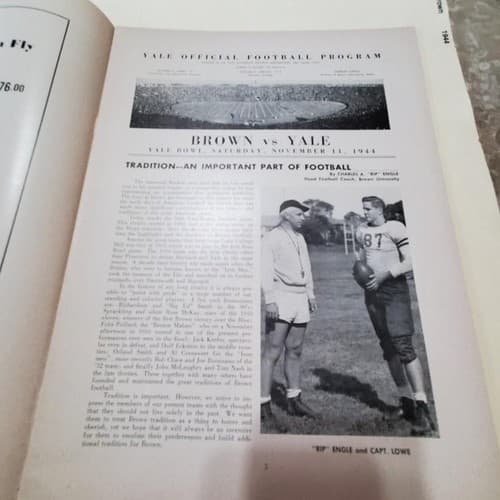 Vintage Used FOOTBALL Brown Yale GAME Official Program November 11, 1944 - Thumbnail 4