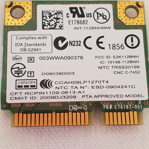 Intel WiFi Link 1000 Mini PCI Express Wireless-N Card 112BNHMW 300Mbps - Thumbnail 5