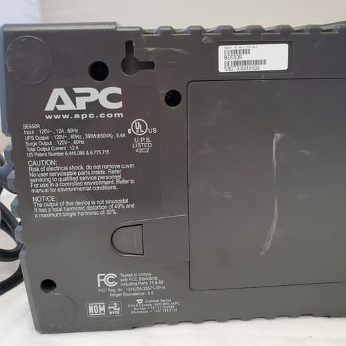 APC Back-UPS ES 650 BE650R Surge Protector NO BATTERY INCLUDED #22 - Thumbnail 4