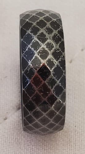 Crosshatch Pattern Tungsten Ring - Thumbnail 2