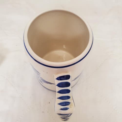 Delft Blue Windmill & Sailboat Hand Painted Beer Mug Stein - Thumbnail 6