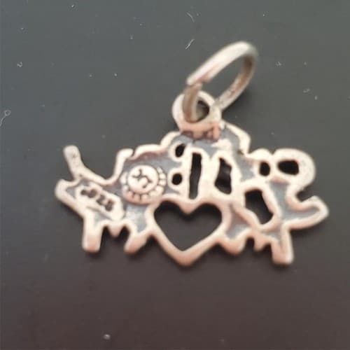 Sterling Silver 925 Softball Mom Charm Pendant - Thumbnail 2