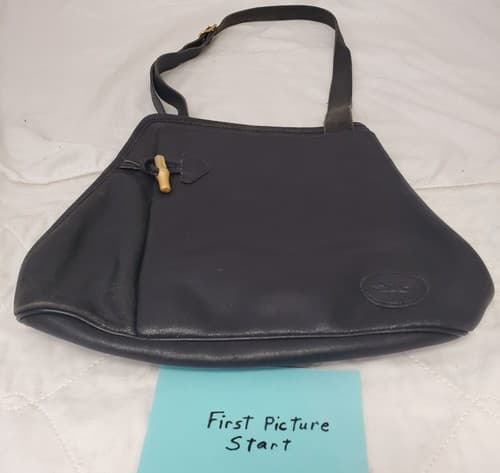 Longchamp Paris Black Leather Shoulder Bag - Image 1