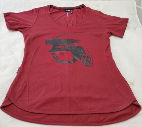 Women's BMW IIIM Stylish Red Short Sleeves Scoop Neck Size XSmall T-shirt - Image 1