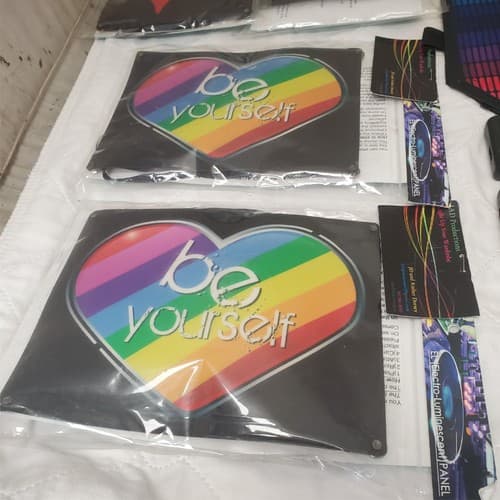 Lot of 11 Cybwear Electro-Luminescent Panel & Sound Activated flashing LED Ties - Thumbnail 2