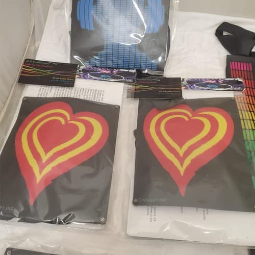 Lot of 11 Cybwear Electro-Luminescent Panel & Sound Activated flashing LED Ties - Thumbnail 3