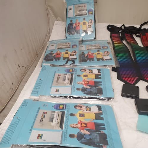 Lot of 11 Cybwear Electro-Luminescent Panel & Sound Activated flashing LED Ties - Thumbnail 5