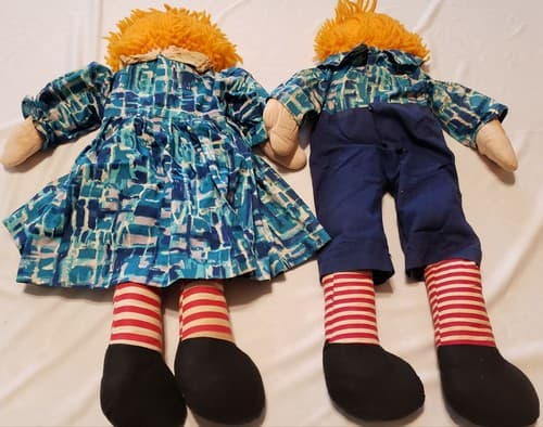 4 Vintage Hand Puppets and Dolls Knickerbocker Raggedy Ann and Andy - Thumbnail 3