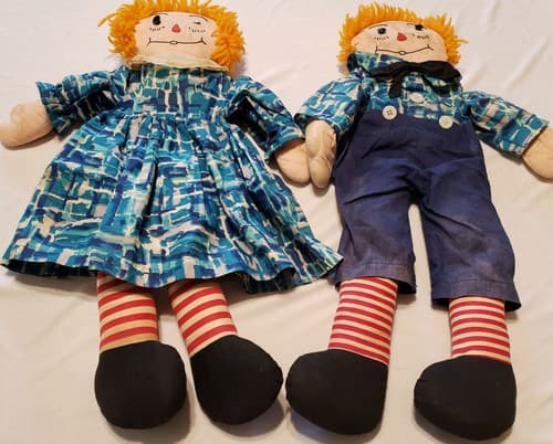 4 Vintage Hand Puppets and Dolls Knickerbocker Raggedy Ann and Andy - Thumbnail 5