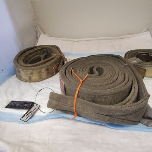 Military Green Canvas Cargo Tie-Down Strap Lot - Thumbnail 4